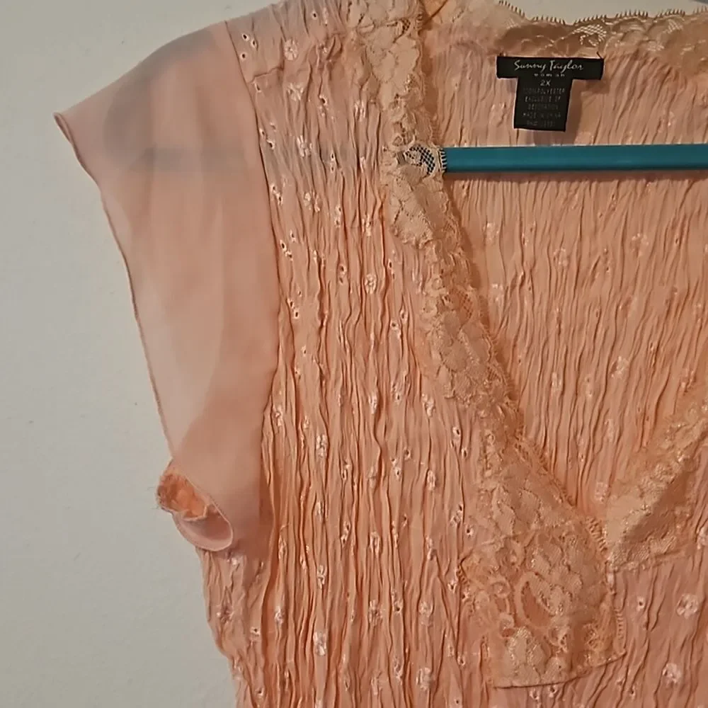 Sunny Taylor pink blouse 2X - Picture 3 of 5